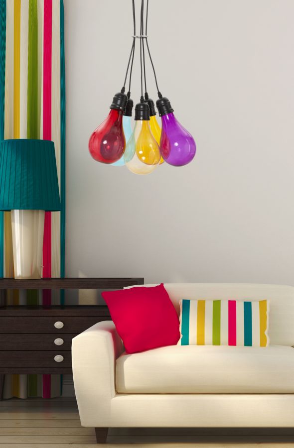 Lampadario Oklahoma 5 Luci, Ø40x135 cm