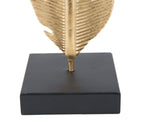 Scultura Foglia C/porta Candela Glam, 10x10x34 cm
