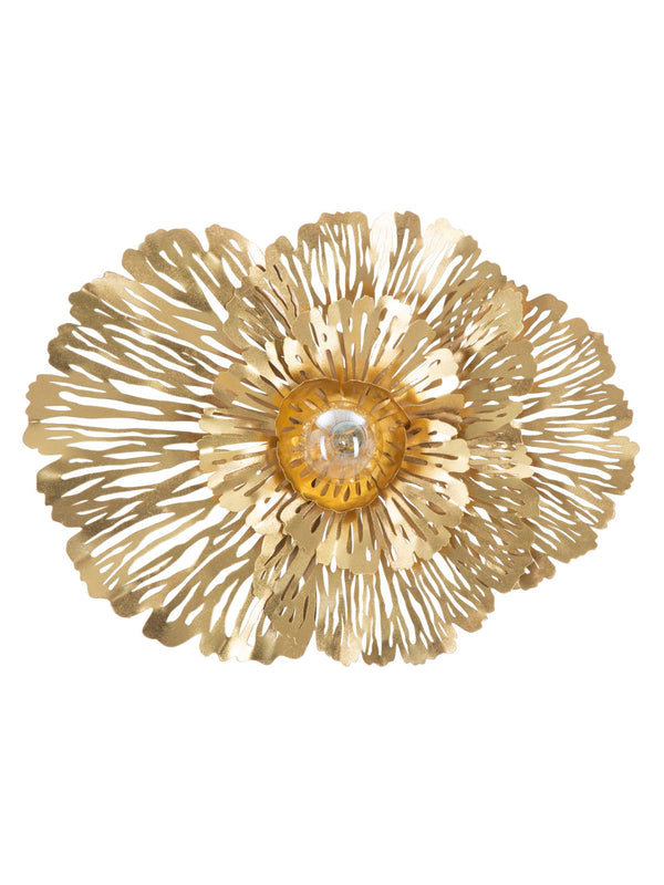 Applique da parete in metallo oro, 56,5x12x42,5 cm – Lampada Ibis