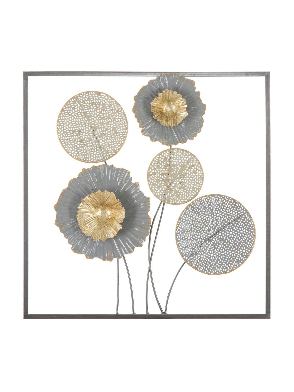 Pannello decorativo da parete in ferro multicolore, 50x3,8x50 cm – Sqity