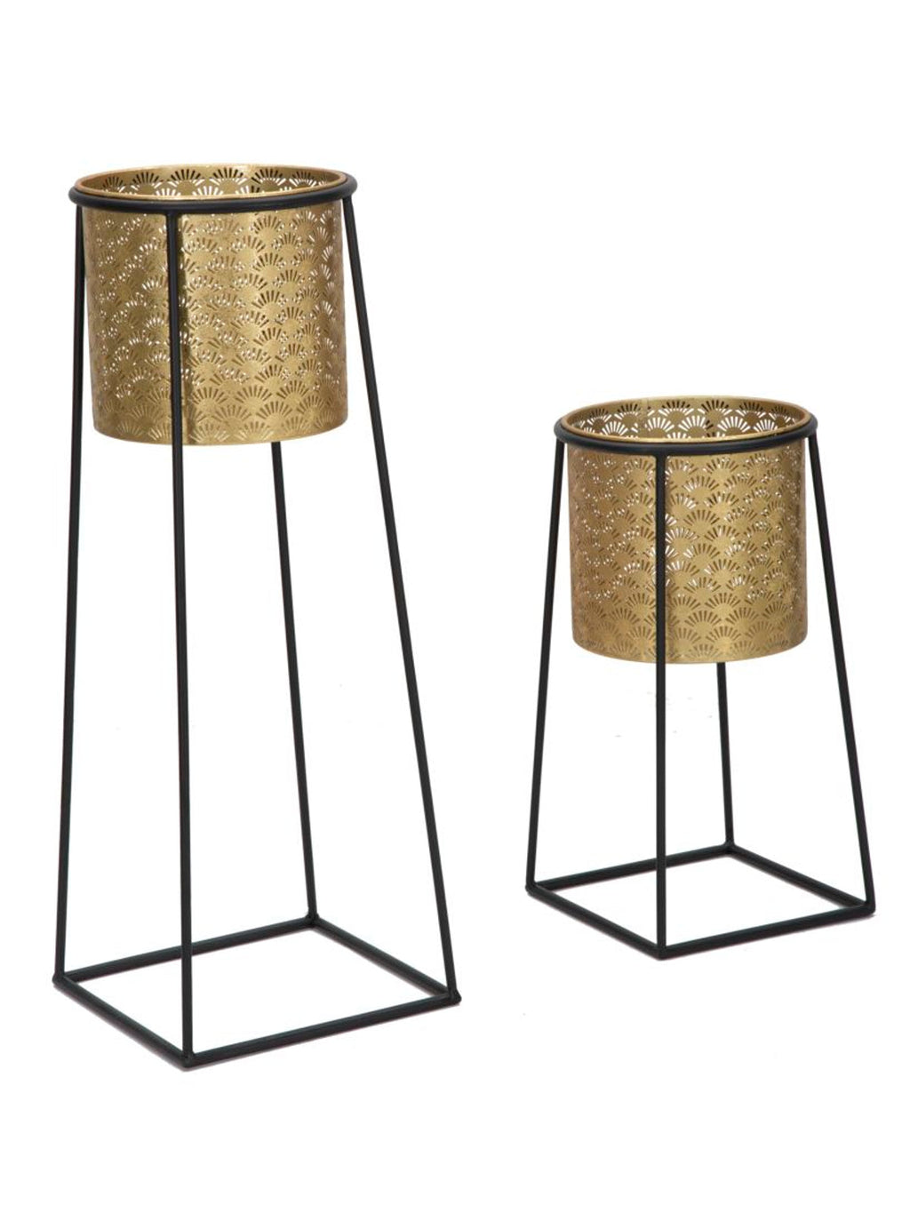 Portavaso da terra in metallo nero, Ø26x70-23x45 cm – Cup