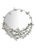 Specchio da parete in metallo argento, Ø91x3x94 cm – Farfalle Round Silver