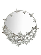 Specchio da parete in metallo argento, Ø91x3x94 cm – Farfalle Round Silver