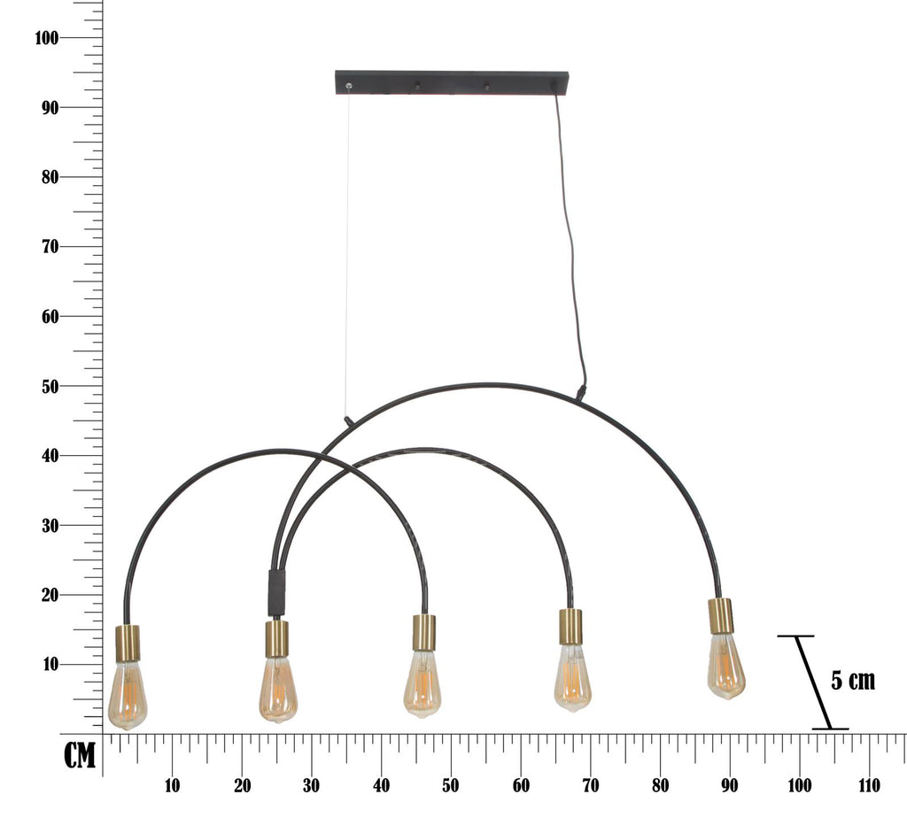 Lampadario Darky M, 104x5x50 cm