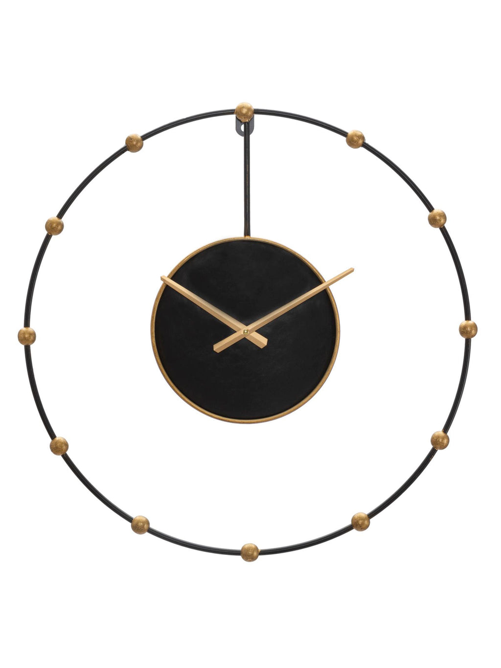 Orologio da parete in metallo nero, Ø61x4,5 cm – Pearl