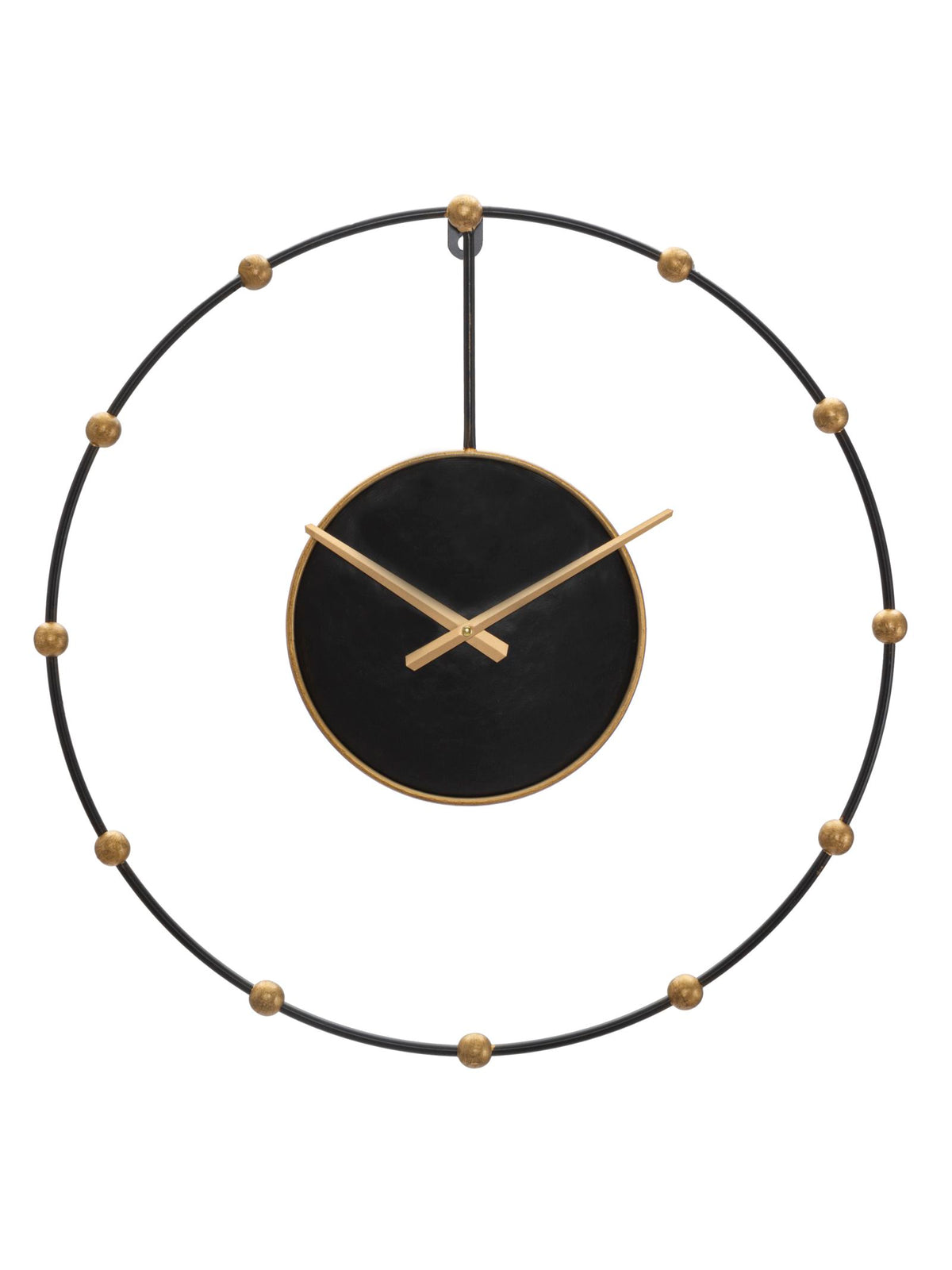 Orologio da parete in metallo nero, Ø61x4,5 cm – Pearl