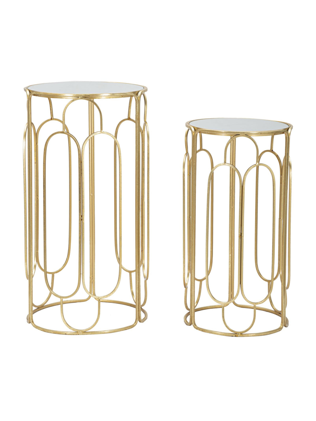 Colonnina portavaso in metallo oro, Ø36,5x70-31x60 cm – Portatelefono Arty Rotondo