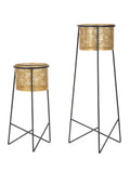 Portavaso da terra in metallo oro, Ø37x76-27x51 cm – Exy