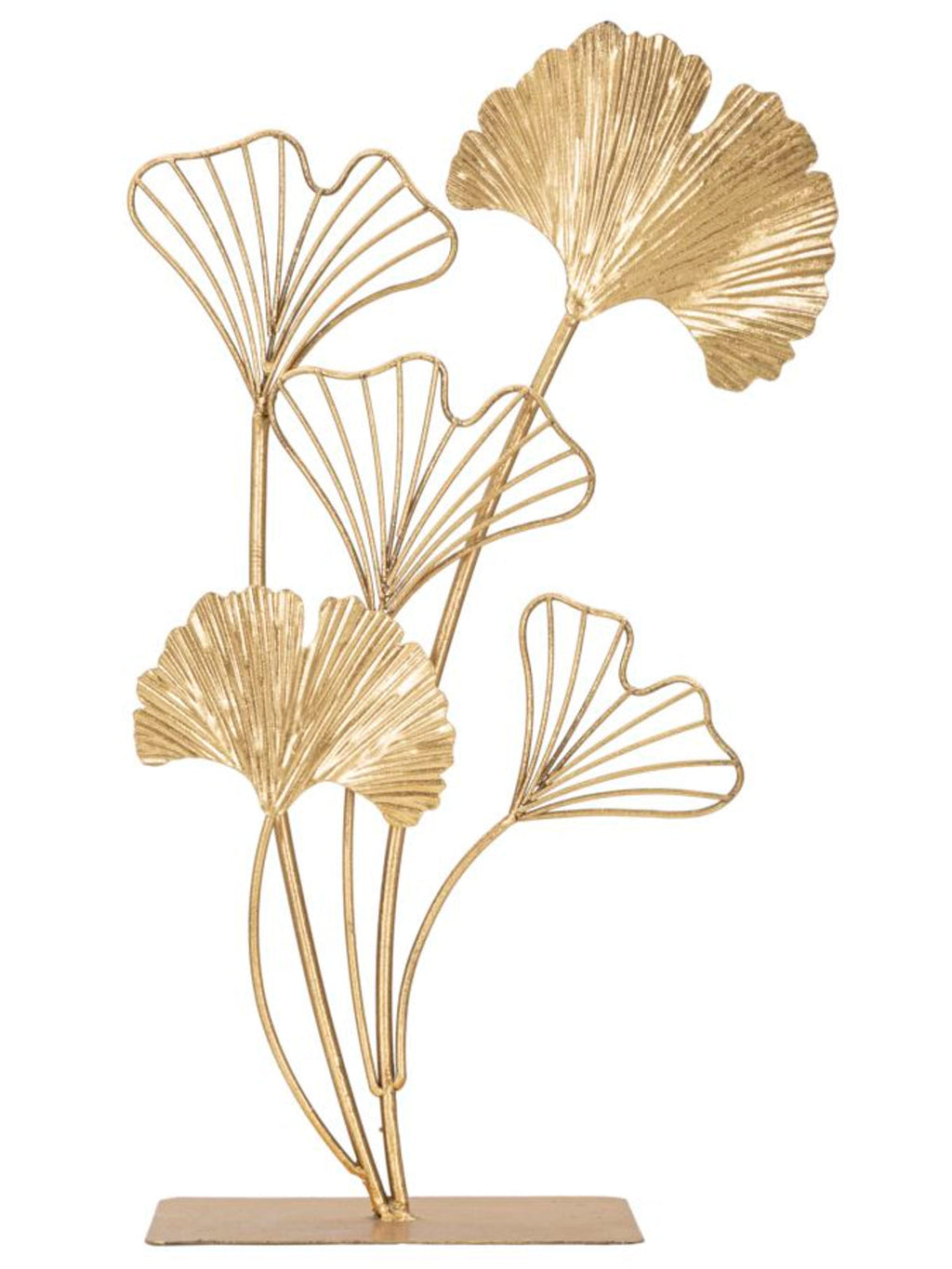 Scultura decorativa in metallo oro, 26x11,5x44,5 cm – Leaf