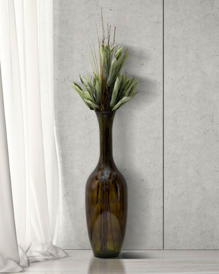 Vaso Jarron vetro Riciclato Green, Ø30x100 cm