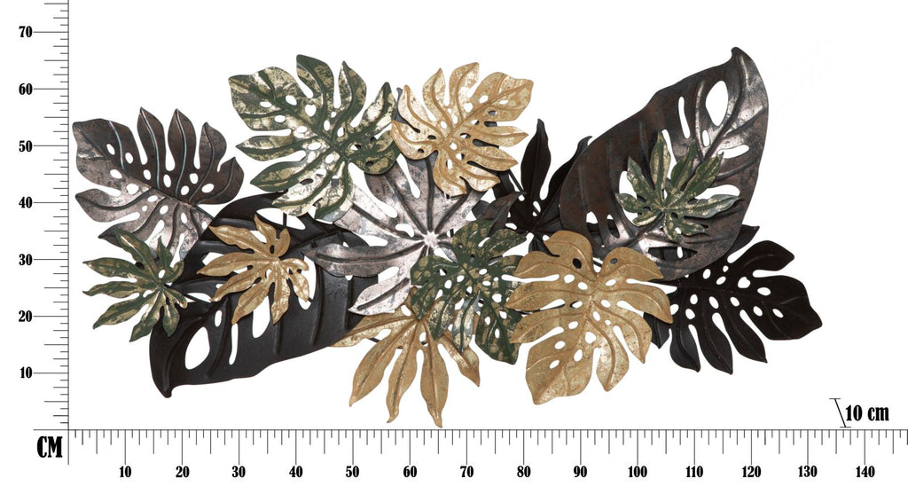 Pannello in ferro Antique Leaf, 133x10x67 cm