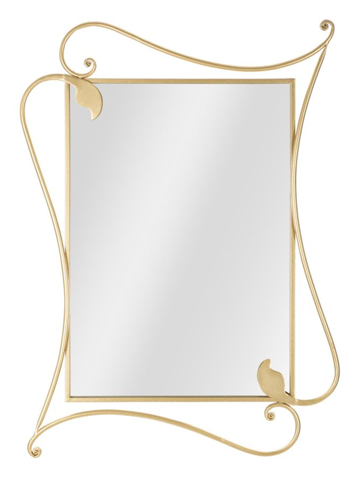 Specchio da parete in metallo oro, 80x4x110 cm – Petal