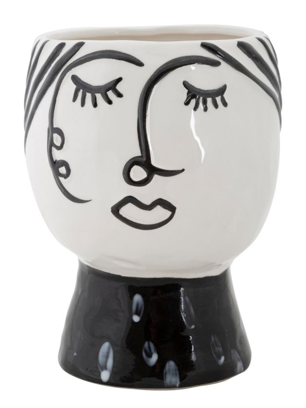 Vaso decorativo in ceramica bianca, Ø14x18,2 cm – Pot Face