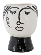Vaso decorativo in ceramica bianca, Ø14x18,2 cm – Pot Face