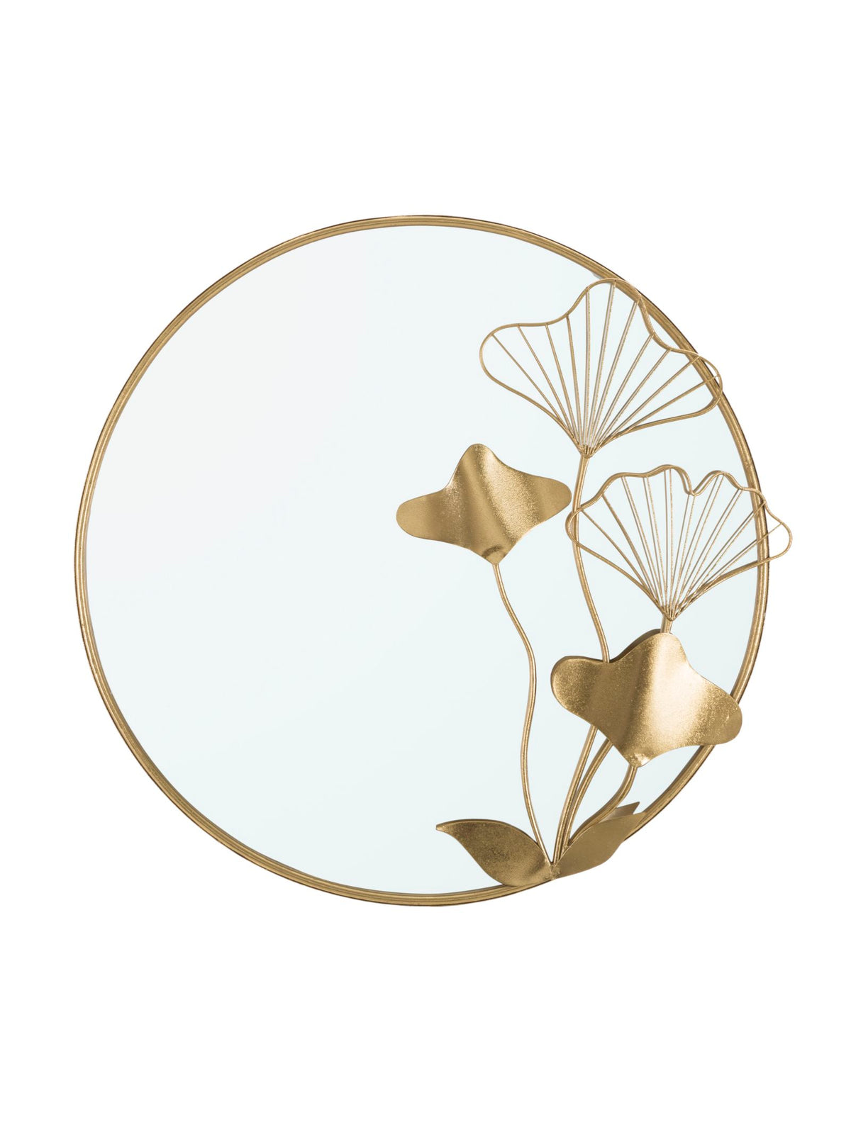 Specchio da parete in metallo oro, 75x3,5x72 cm – With Flower