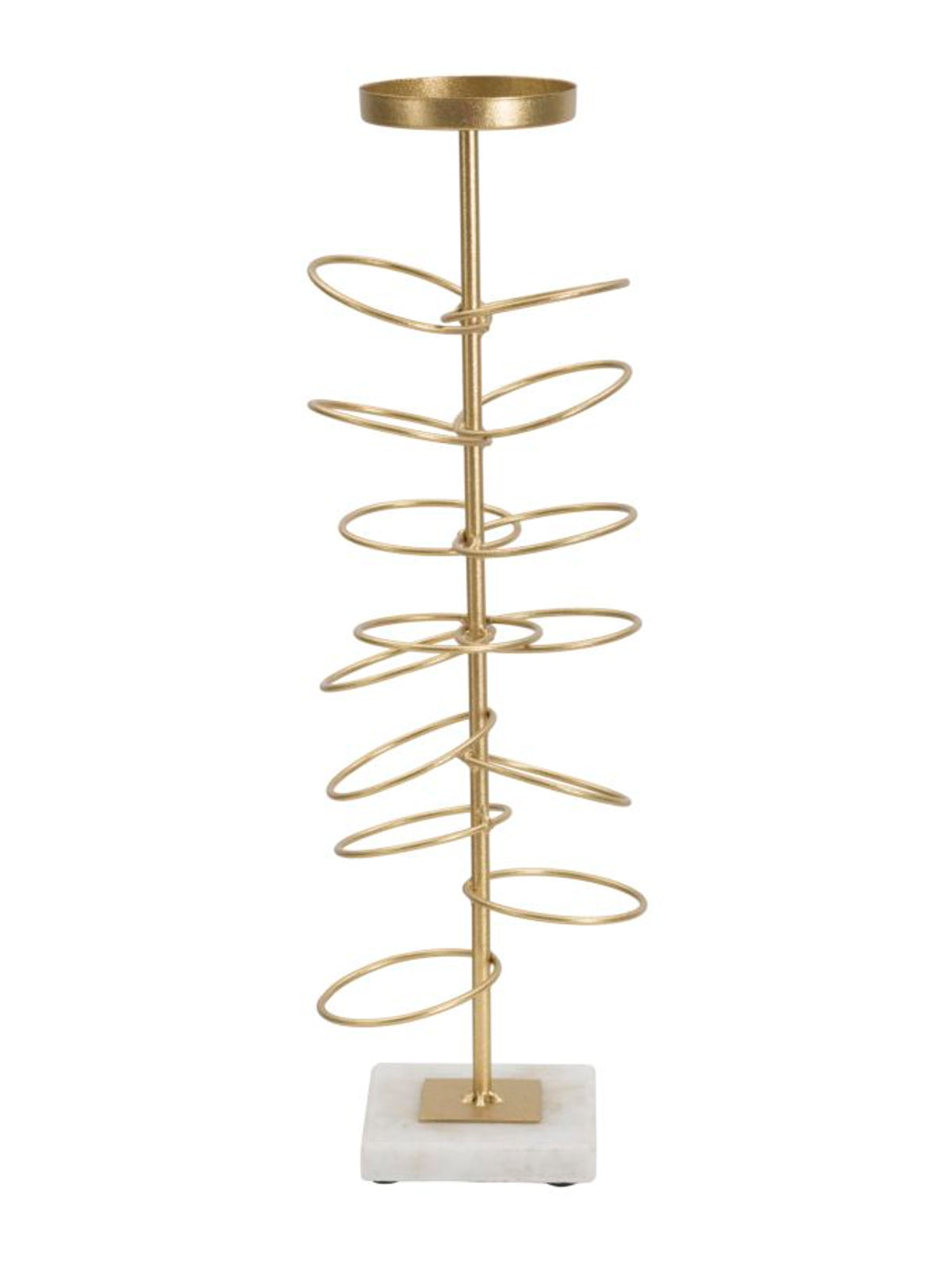 Portacandele in metallo oro, 14x13x46 cm – Rings