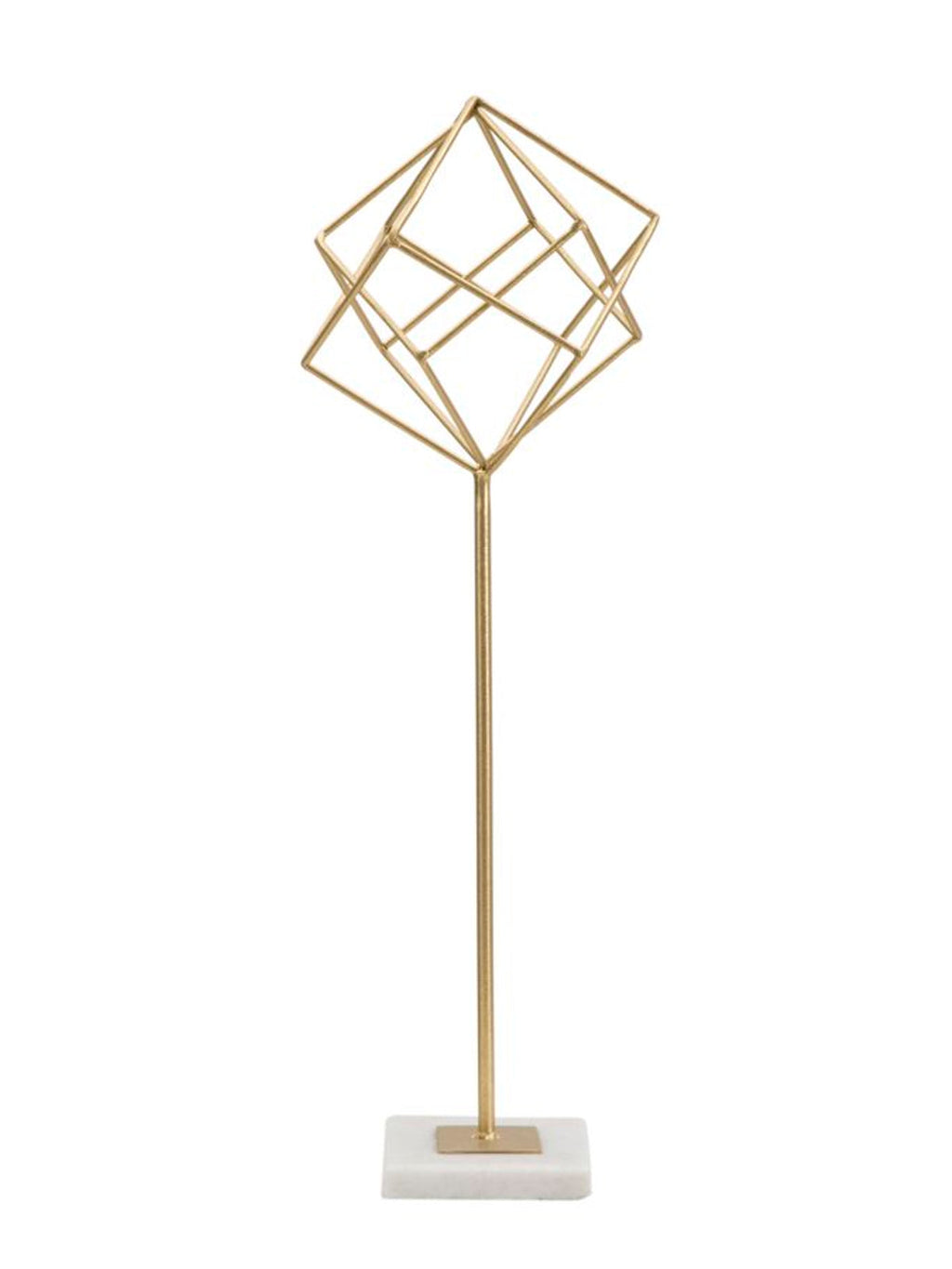 Scultura decorativa in metallo oro, 16x18x52,5 cm – Cube