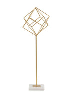 Scultura decorativa in metallo oro, 16x18x52,5 cm – Cube