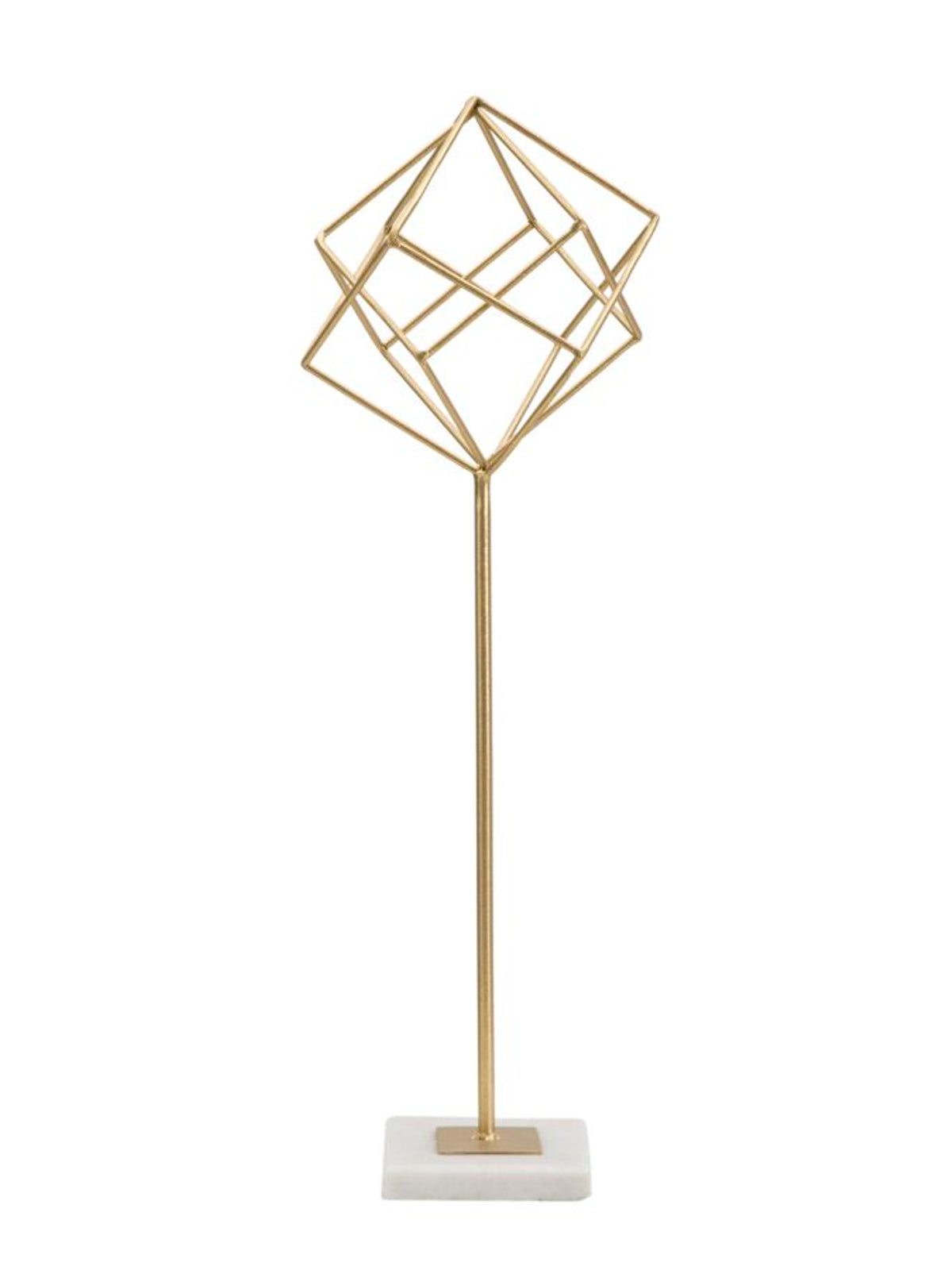 Scultura decorativa in metallo oro, 16x18x52,5 cm – Cube