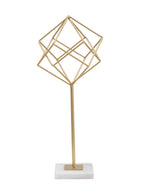 Scultura decorativa in metallo oro, 16x18x41,5 cm – Cube