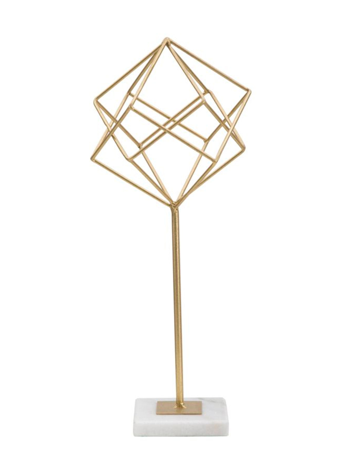 Scultura decorativa in metallo oro, 16x18x41,5 cm – Cube