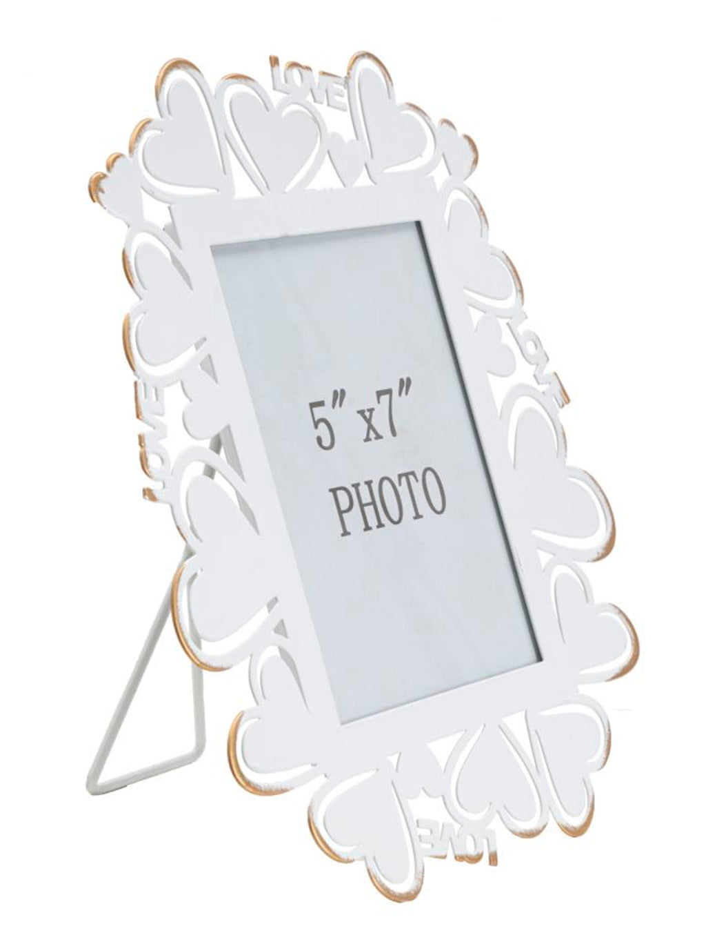Cornice portafoto in metallo bianco, 25x14,5x27,7 cm – Heart