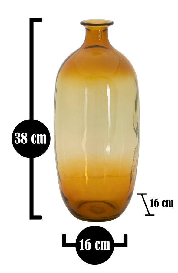 Vaso Botella Napoles vetro Riciclato Orange, Ø16x38 cm