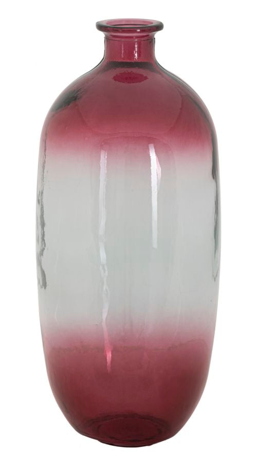Vaso Botella Napoles vetro Riciclato Red, Ø19x45 cm