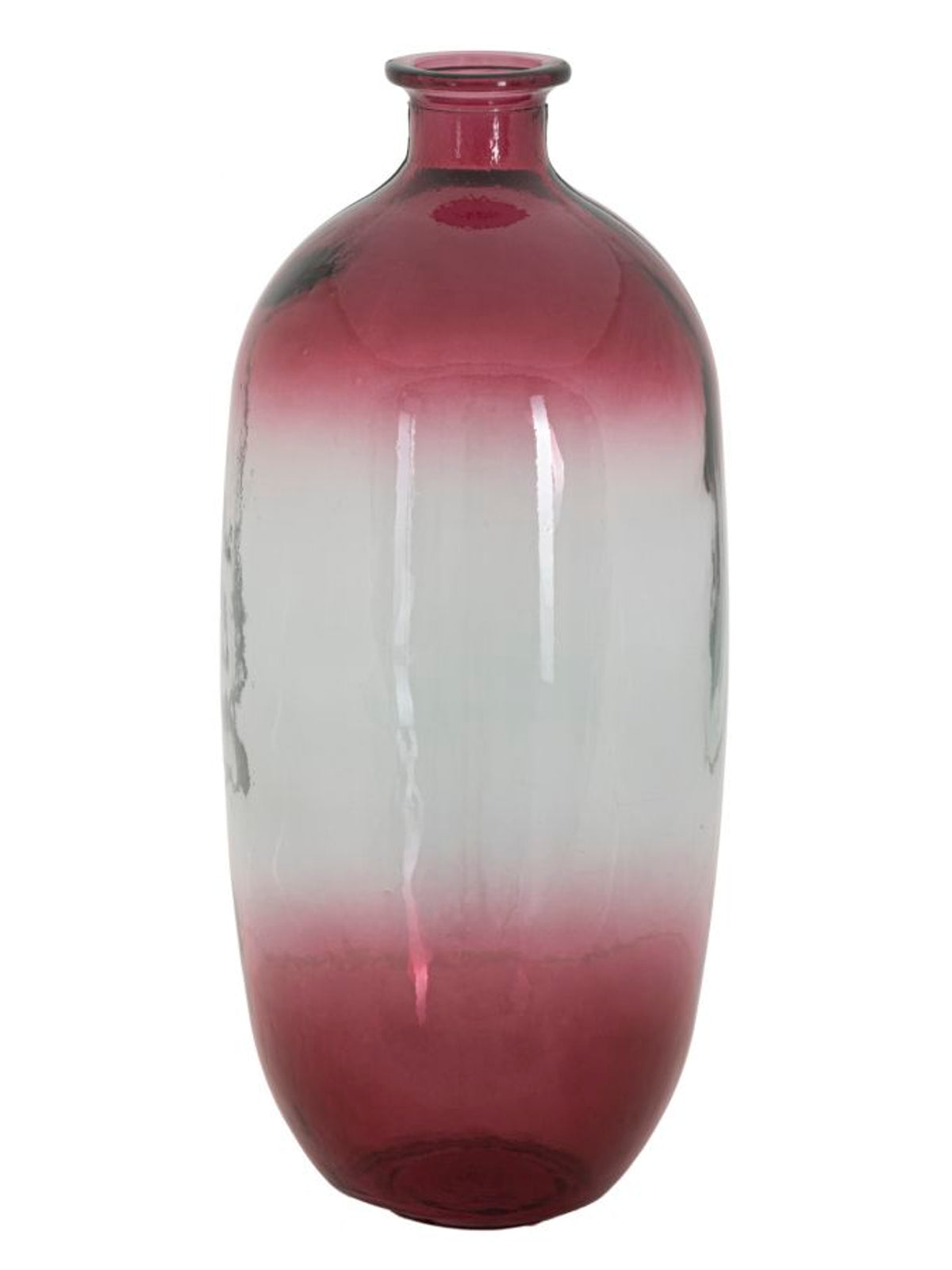 Vaso decorativo in vetro rosso, Ø19x45 cm – Botella Napoles