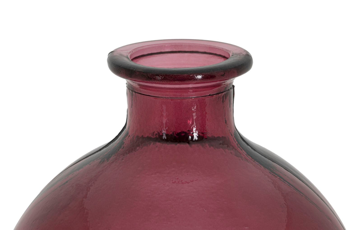 Vaso Botella Napoles vetro Riciclato Red, Ø19x45 cm