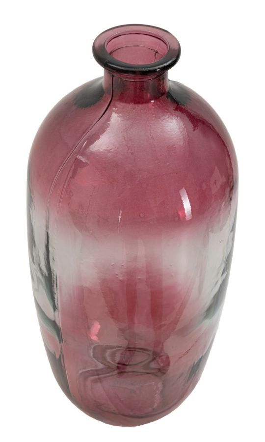 Vaso Botella Napoles vetro Riciclato Red, Ø19x45 cm