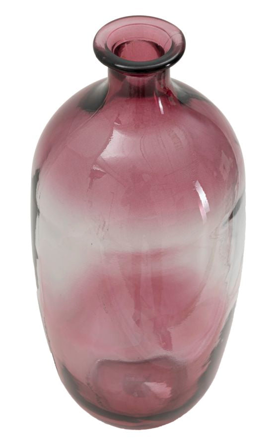 Vaso Botella Napoles vetro Riciclato Red, Ø16x38 cm