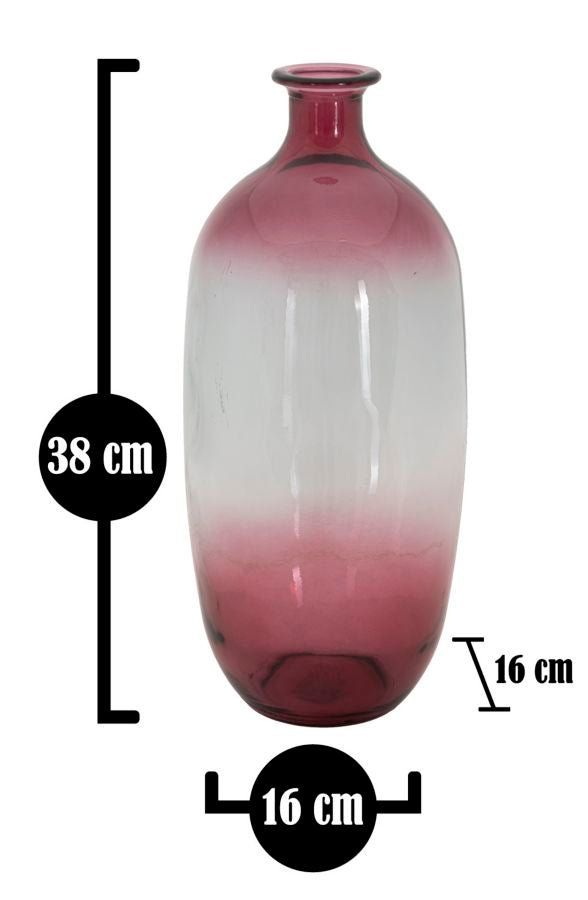 Vaso Botella Napoles vetro Riciclato Red, Ø16x38 cm