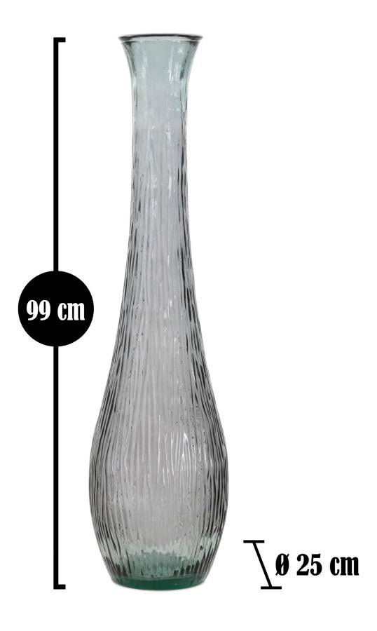 Vaso Jarron Arabe vetro Riciclato Fumo, Ø25x99 cm
