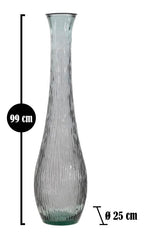 Vaso Jarron Arabe vetro Riciclato Fumo, Ø25x99 cm