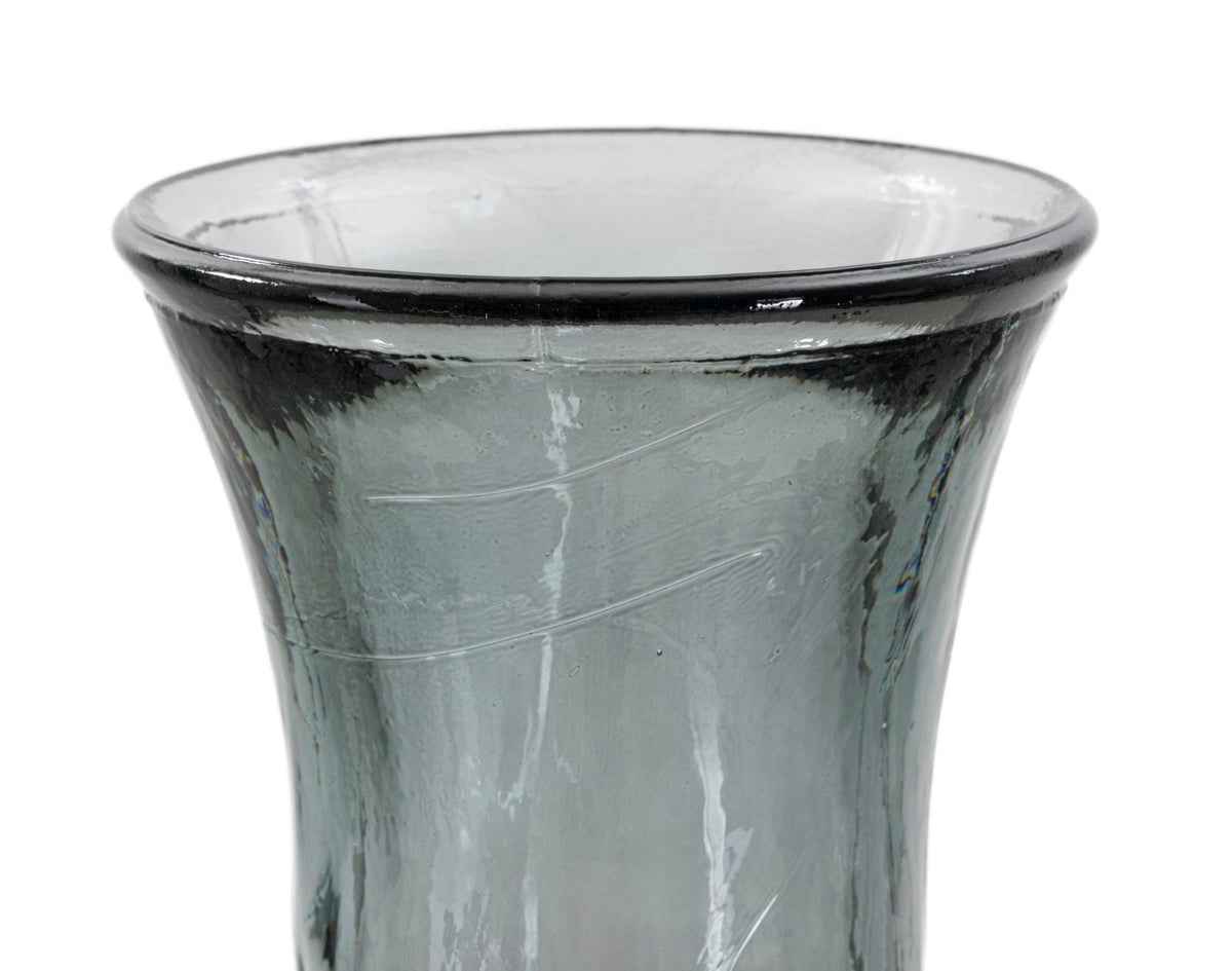 Vaso Jarron Arabe Low vetro Riciclato Fumo, Ø34x75 cm