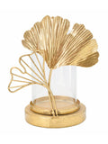 Portacandele in metallo oro, 17x12x21 cm – Leaf