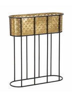 Portavaso da terra in metallo oro, 60x20x70 cm – Oval