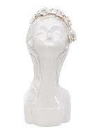 Vaso decorativo in ceramica bianca, 10x14x26 cm – Young Lady Roses