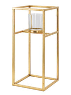 Portacandele in metallo oro, 15x15x35 cm – Elegant