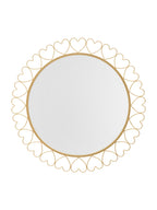 Specchio da parete in metallo oro, Ø80x2,5 cm – Hearts
