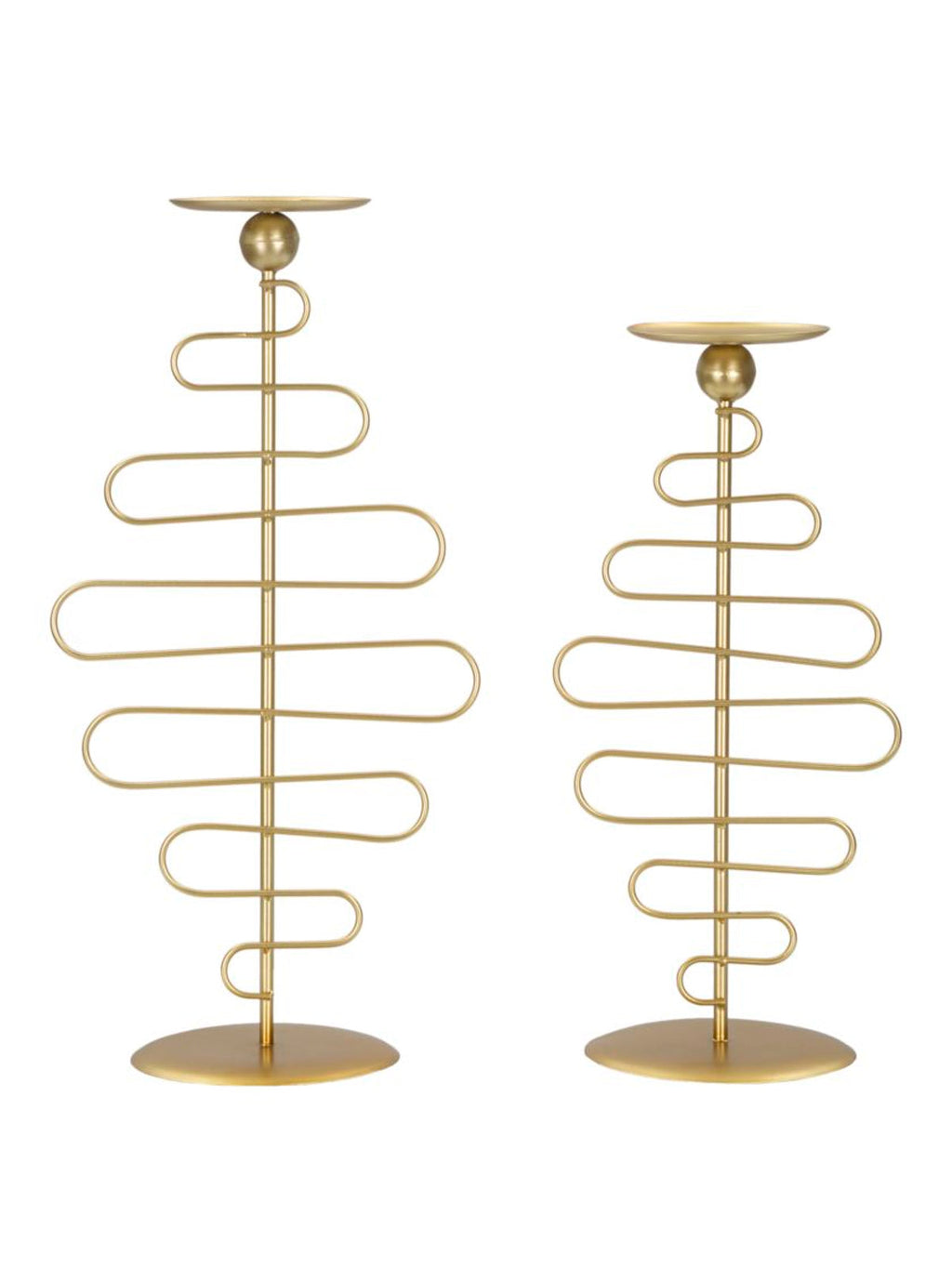 Portacandele in metallo oro, 25x16x51-20x16x43 cm – Alid