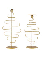 Portacandele in metallo oro, 25x16x51-20x16x43 cm – Alid