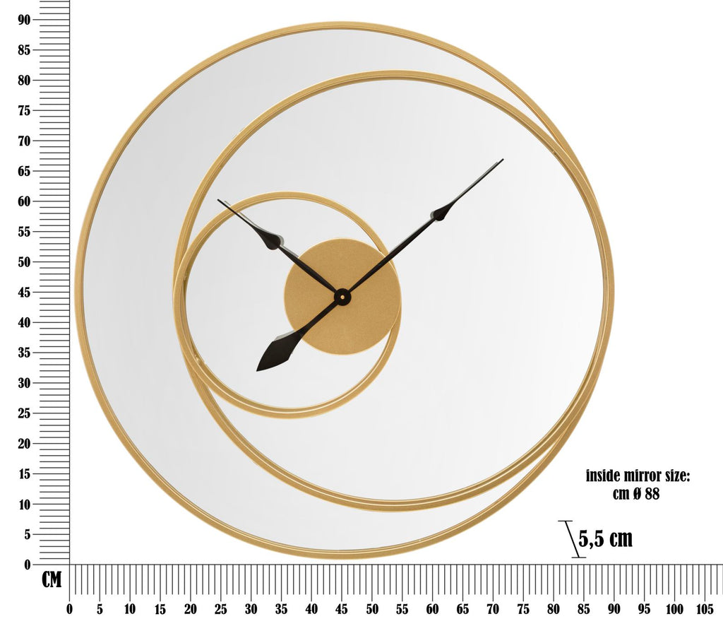 Orologio specchio, Ø90x5,5 cm