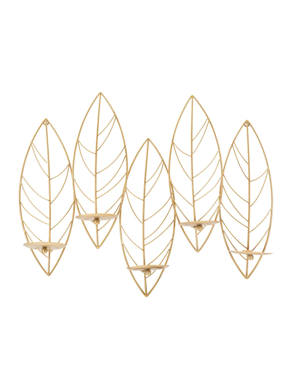 Portacandele da parete in metallo oro, 66x14x56 cm – Leaf