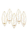 Portacandele da parete in metallo oro, 66x14x56 cm – Leaf