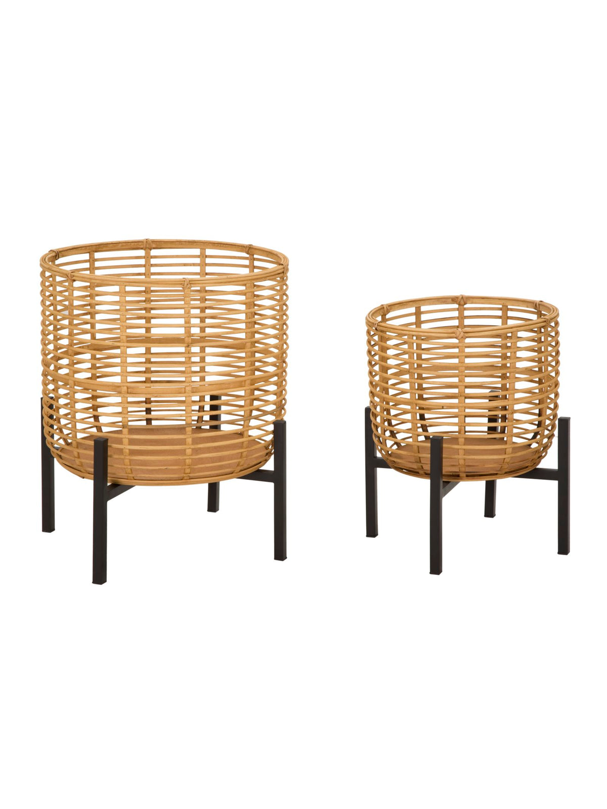 Portavaso da terra in rattan multicolore, Ø41x47-33x39 cm