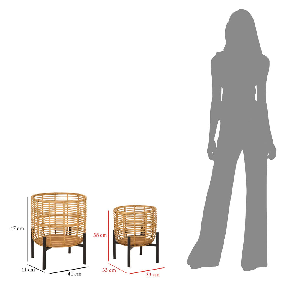 Portavasi Rattan coppia - foto 6