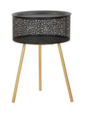 Tavolino da salotto in metallo oro, Ø35x50 cm – Blacky
