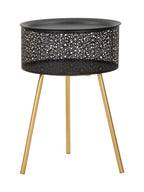 Tavolino da salotto in metallo oro, Ø35x50 cm – Blacky
